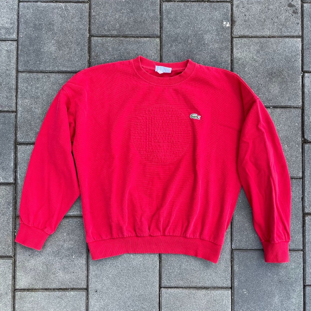 Lacoste vintage rare red L texture pullover - size M